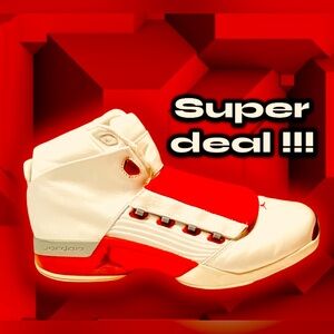 NIKE JORDAN 17 OG WHITE VARSITY RED SZ. 11 US 2002